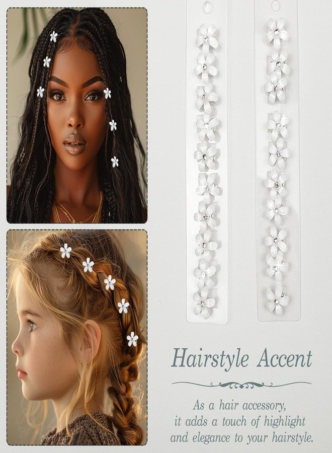 Zoolinn Mini Rhinestone Hair Clips – White Flower Shape, Decorative Bridal Barrettes for Women & Girls, Stylish and Elegant Hair Accessories(20 Pack) - Image 5